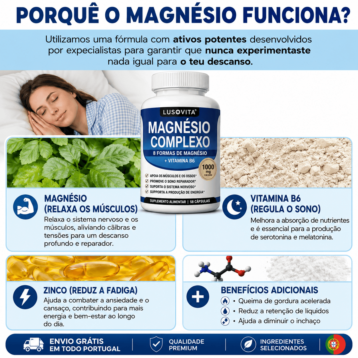 Complexo de Magnésio | 8 em 1 para sua saúde e energia diárias. OFERTA 2 X 1