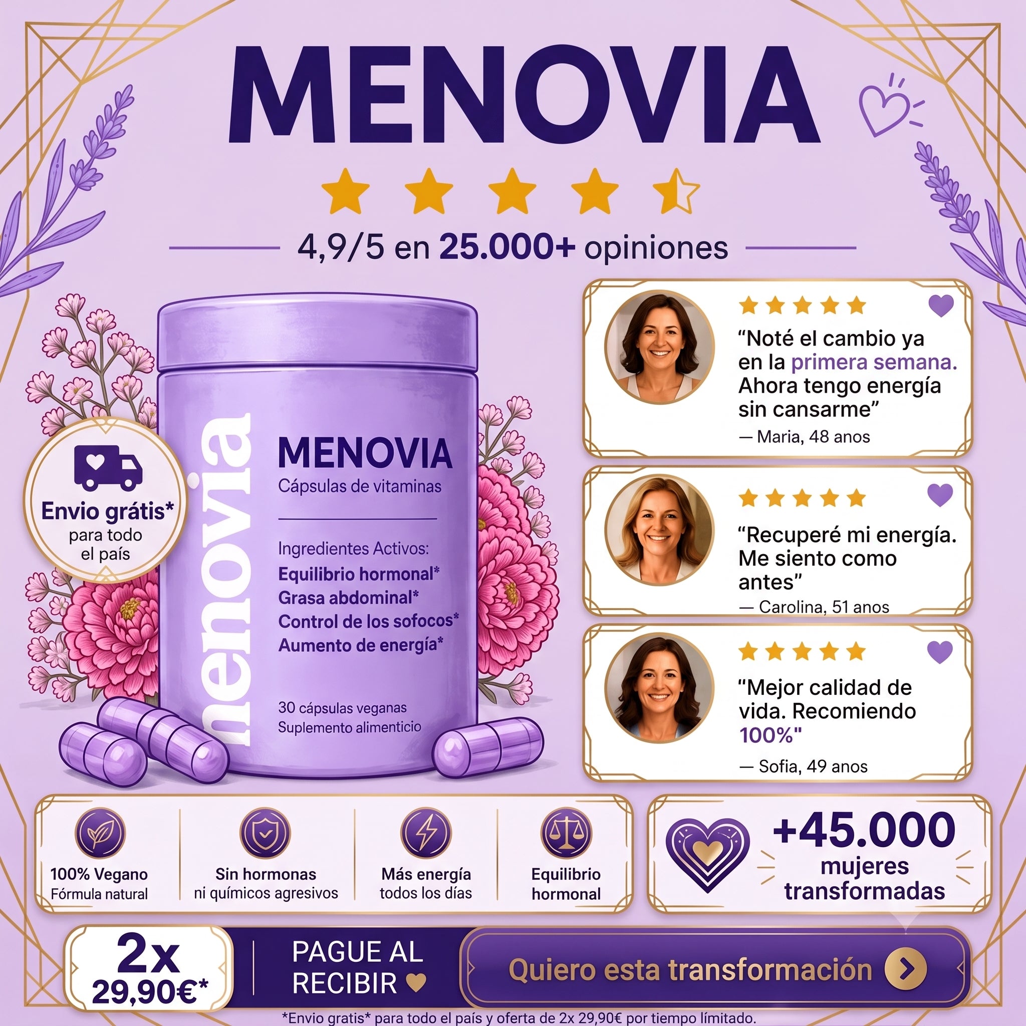 Menovia™ - Bienestar y equilibrio durante la menopausia ¡OFERTA ESPECIAL 2 POR 1!